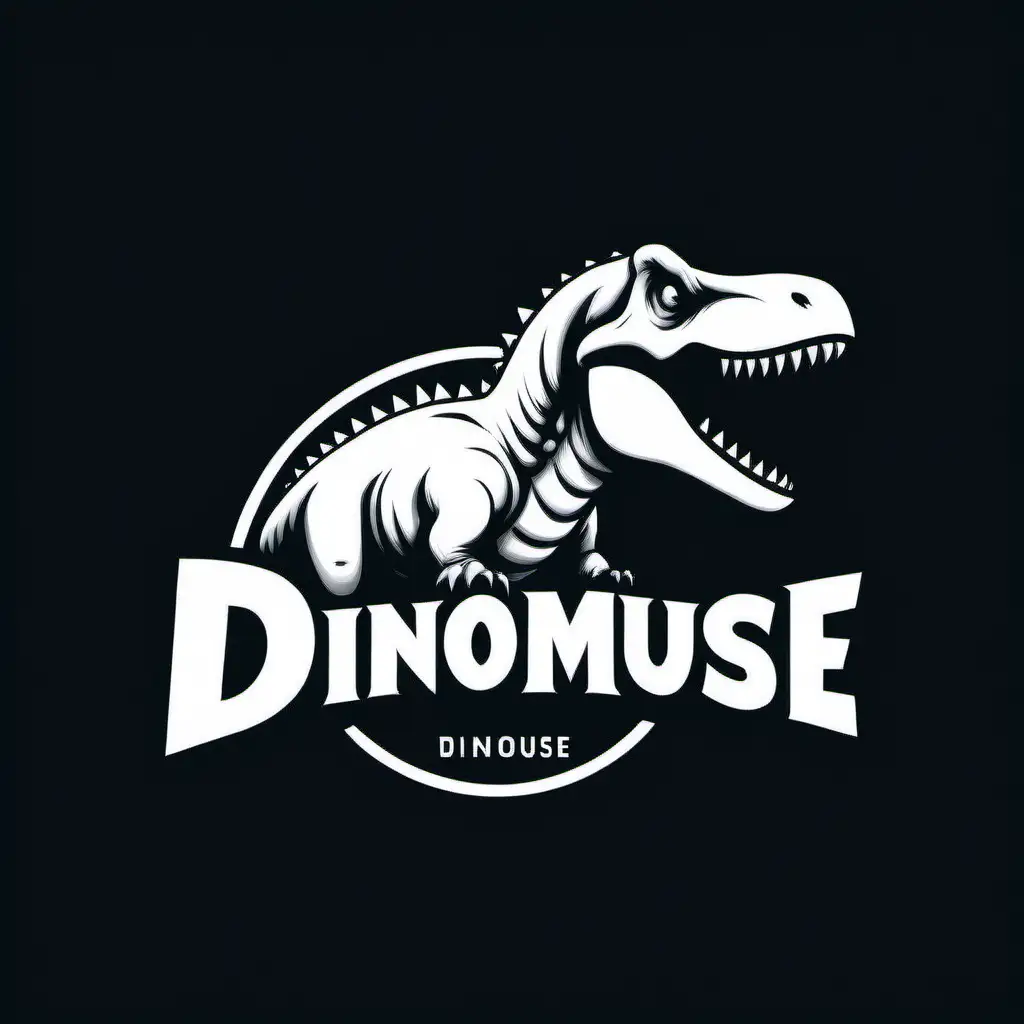 Modern Dinosaur Logo Design In Black And White 