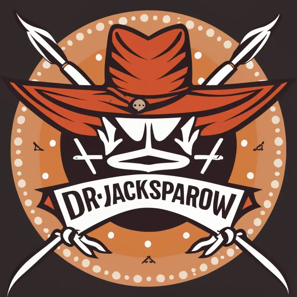 logo, Jacksparrow cap, with the text "DrxJackSparrow", typography