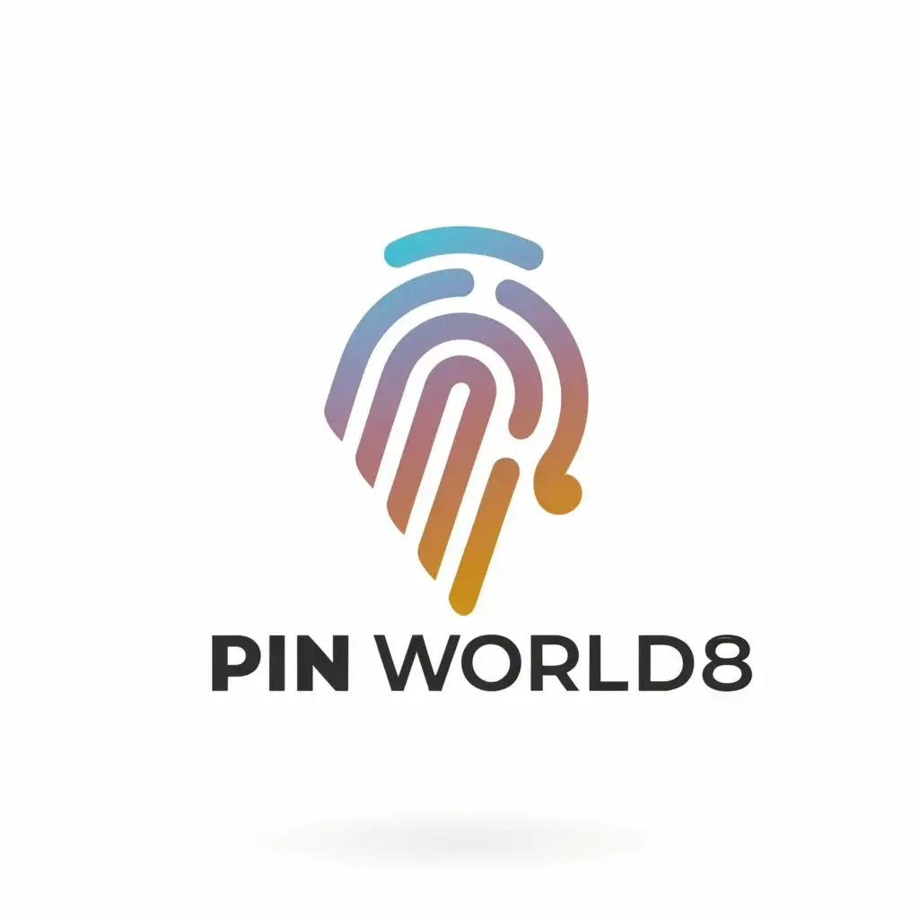 a logo design,with the text "Pin World 8", main symbol:3D Pin,complex,be used in Retail industry,clear background