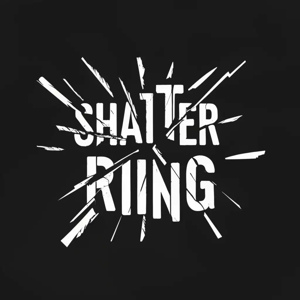 logo, a shattered ring, with the text "SHATTER RING", typography