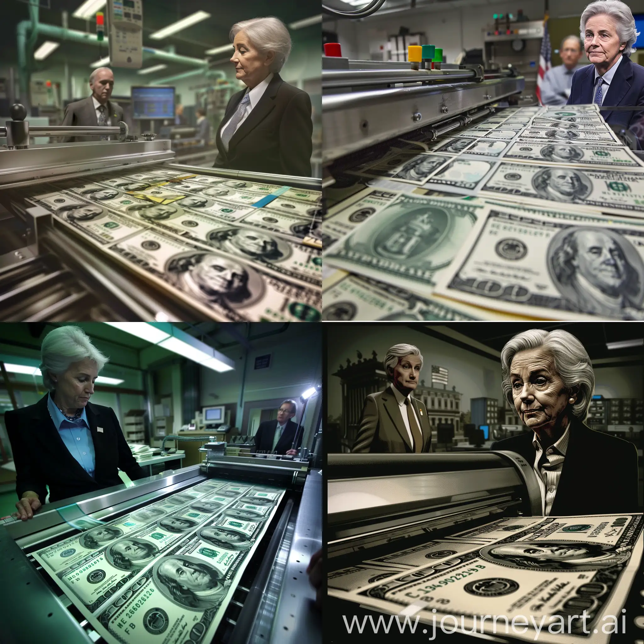 US-Dollars-Printing-Machine-Operated-Under-Watchful-Eye-of-Yellen