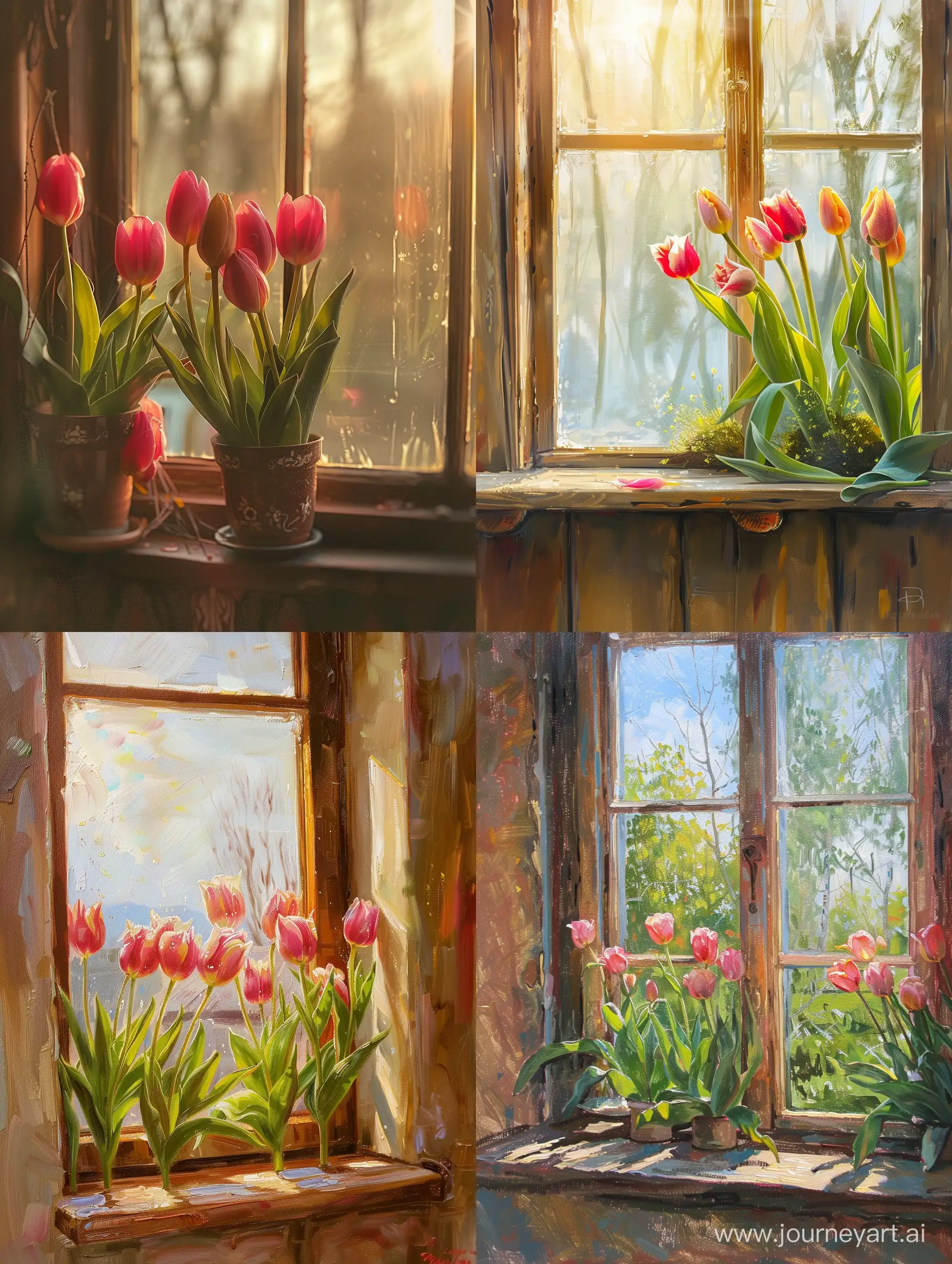 Bright-Spring-Tulips-on-Sunny-Windowsill