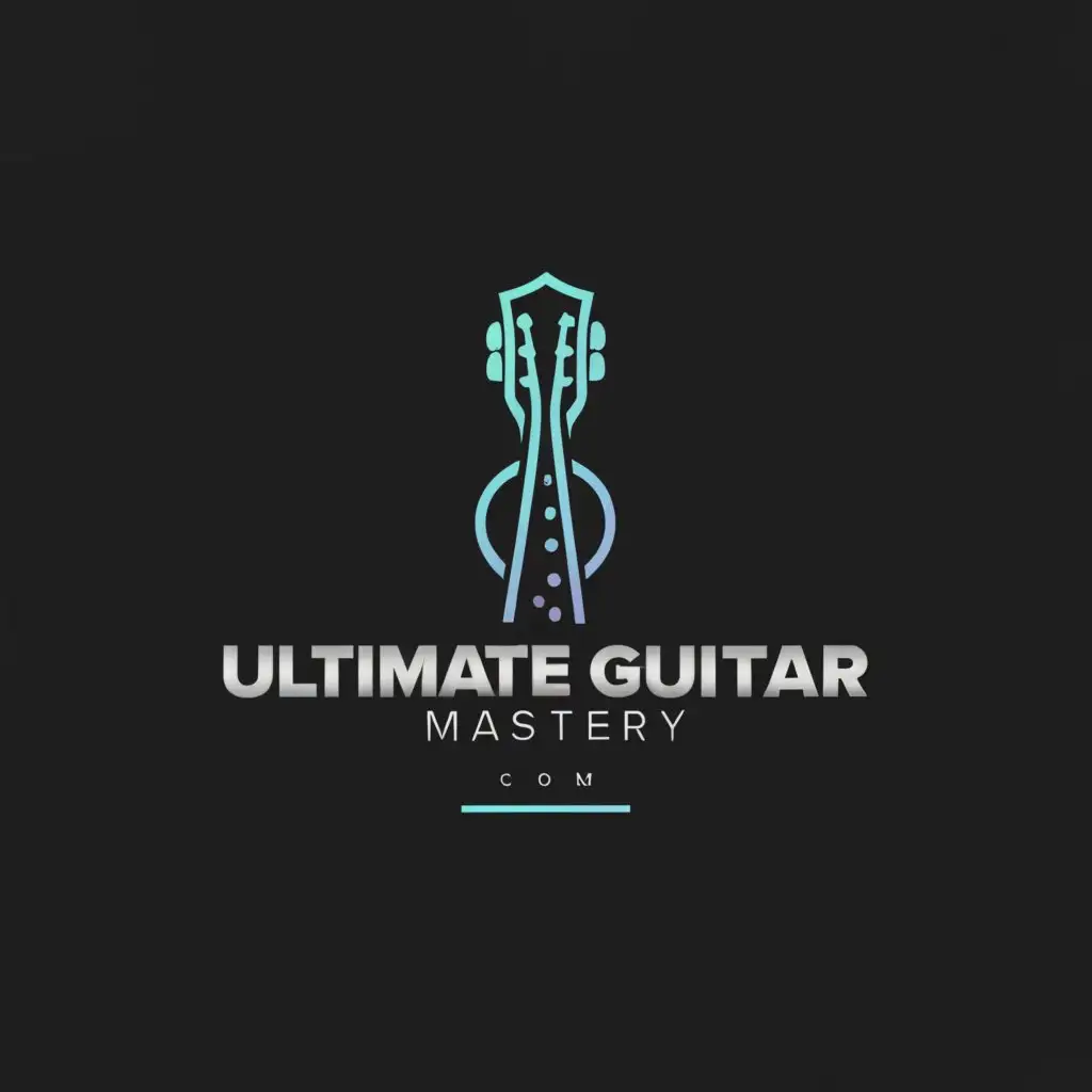 a logo design, with the text 'Ultimate Guitar Mastery .com', main symbol: Guitar, Moderate, to be used in Entertainment industry, clear background