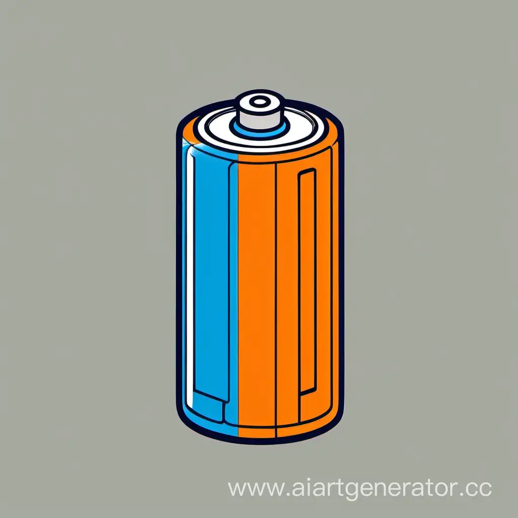 Minimalist-OrangeBlue-Battery-Illustration