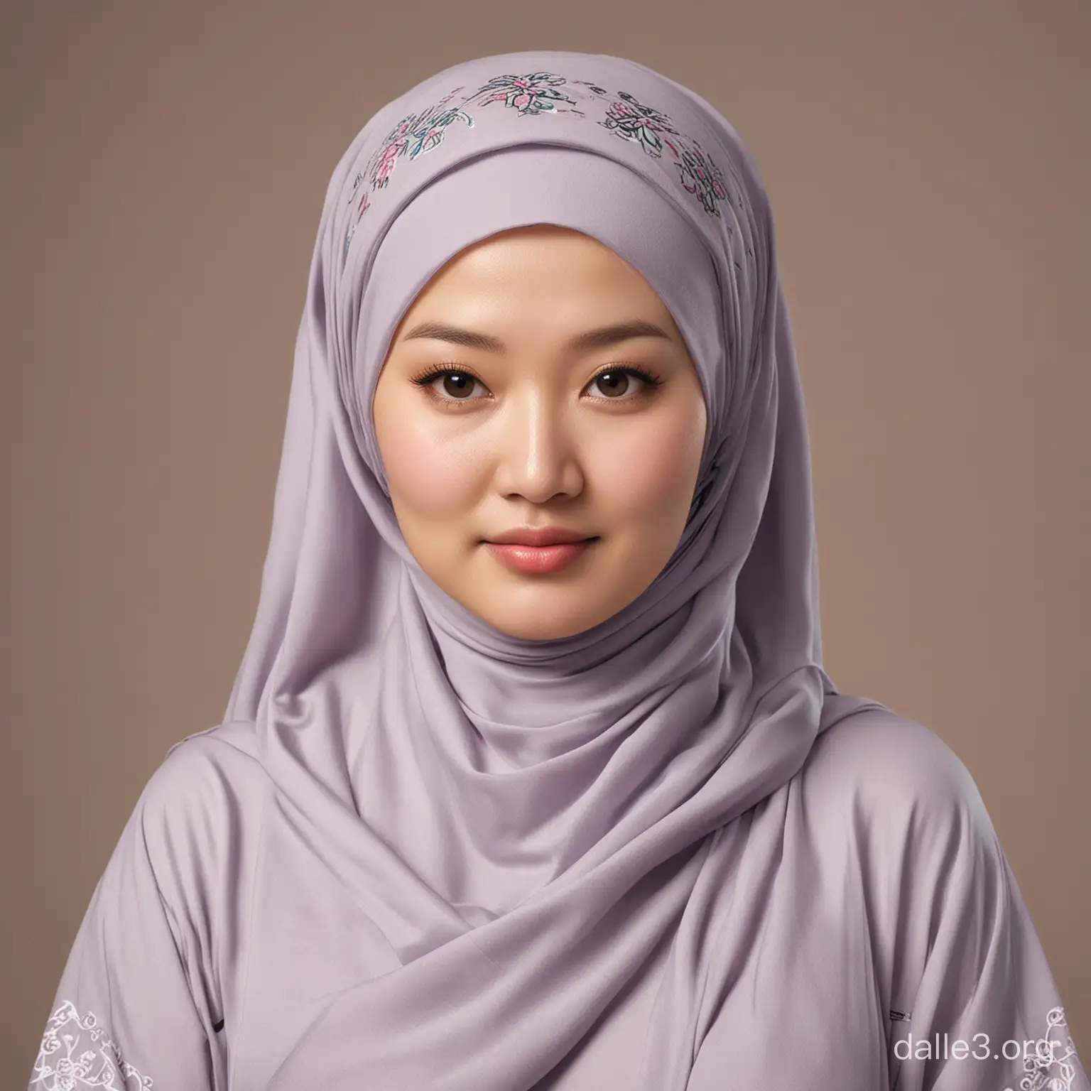 Chinese Woman Wearing Hijab in Traditional Attire | Dalle3 AI