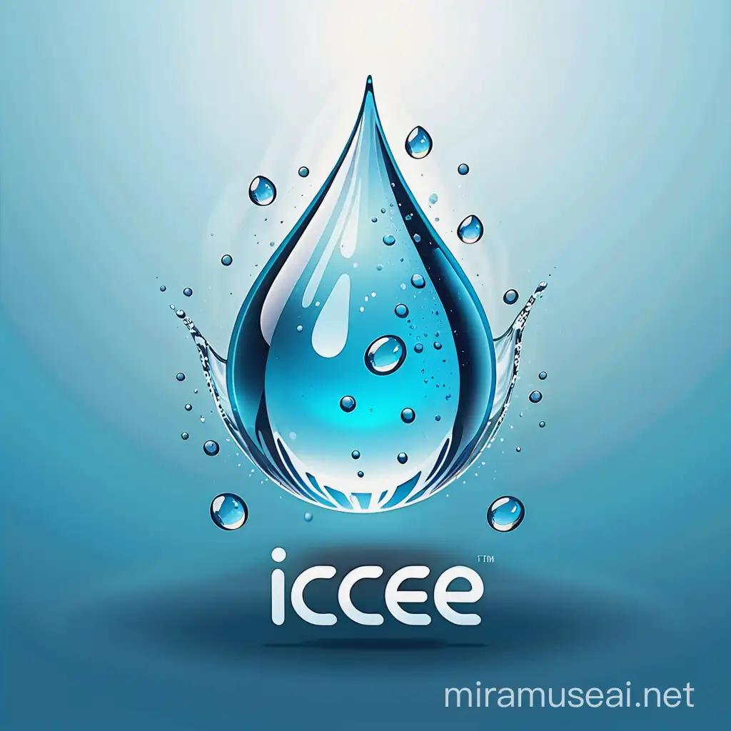 brand logo with water droplet  for ice vending machine business. inclued the colors light blue and 