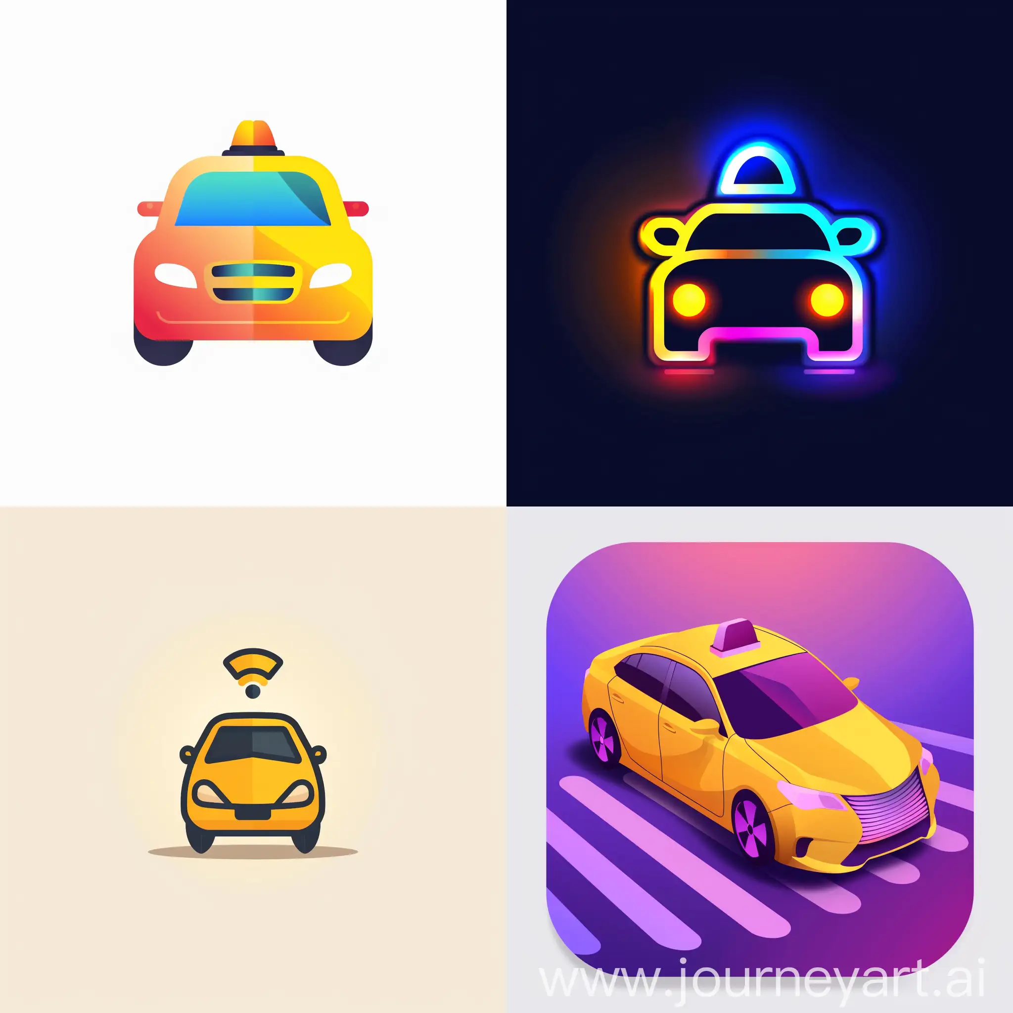 Stylized Vector Logo for taxi booking app