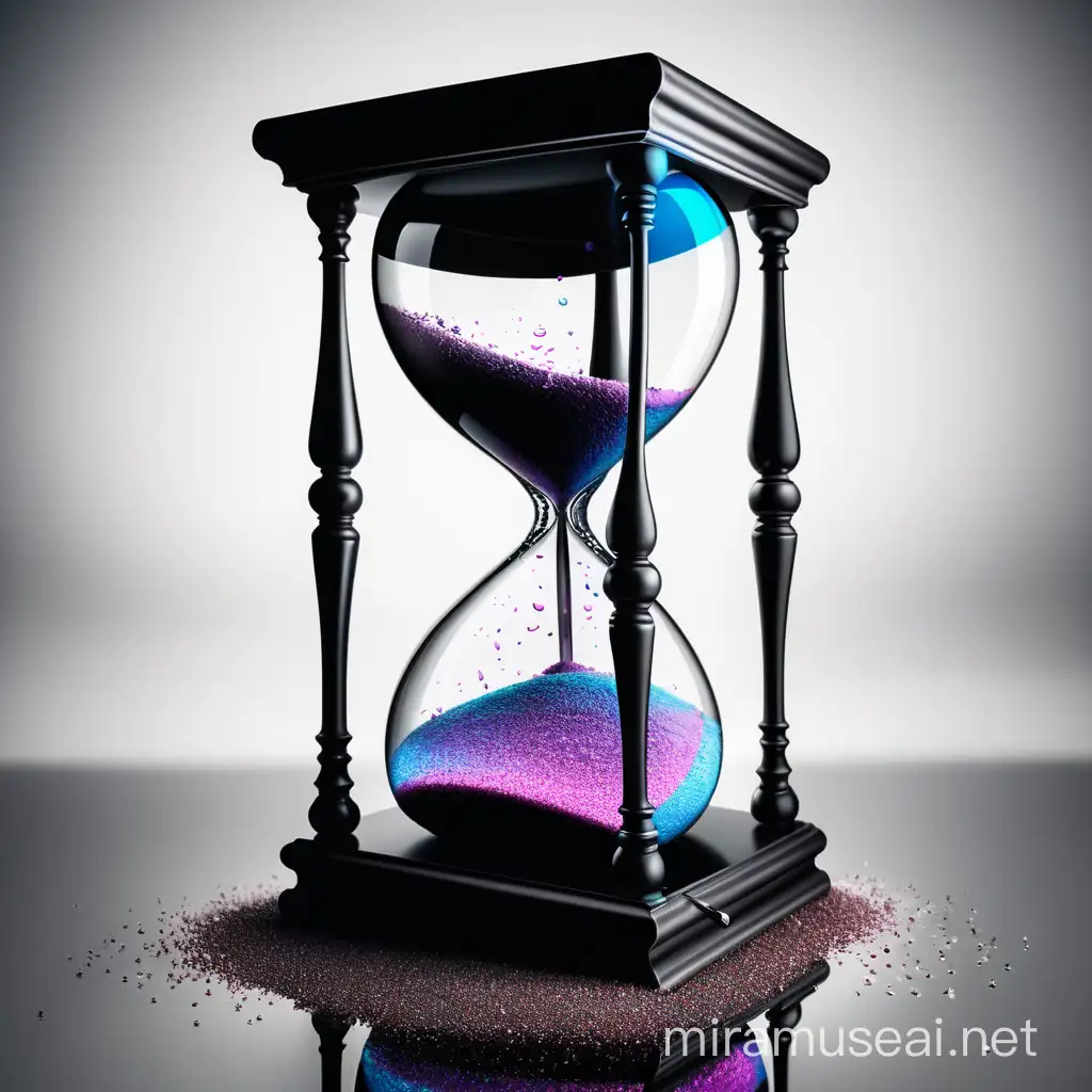 Hourglass with TV Screen Drop Digital Art Concept