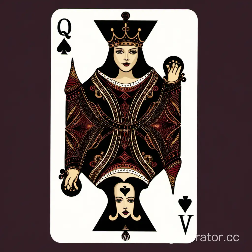 playing card, queen of spades