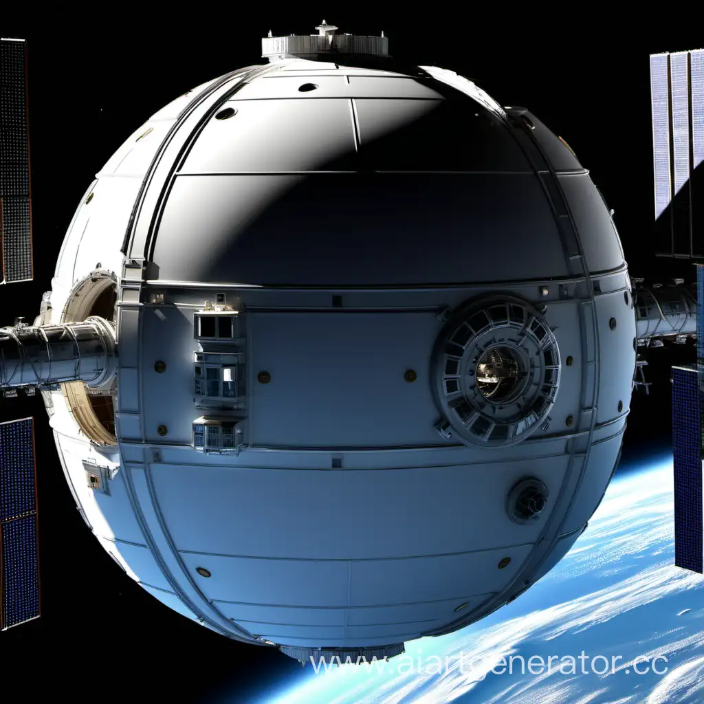 Giant-Spherical-Space-Station-Dwarfing-Earth