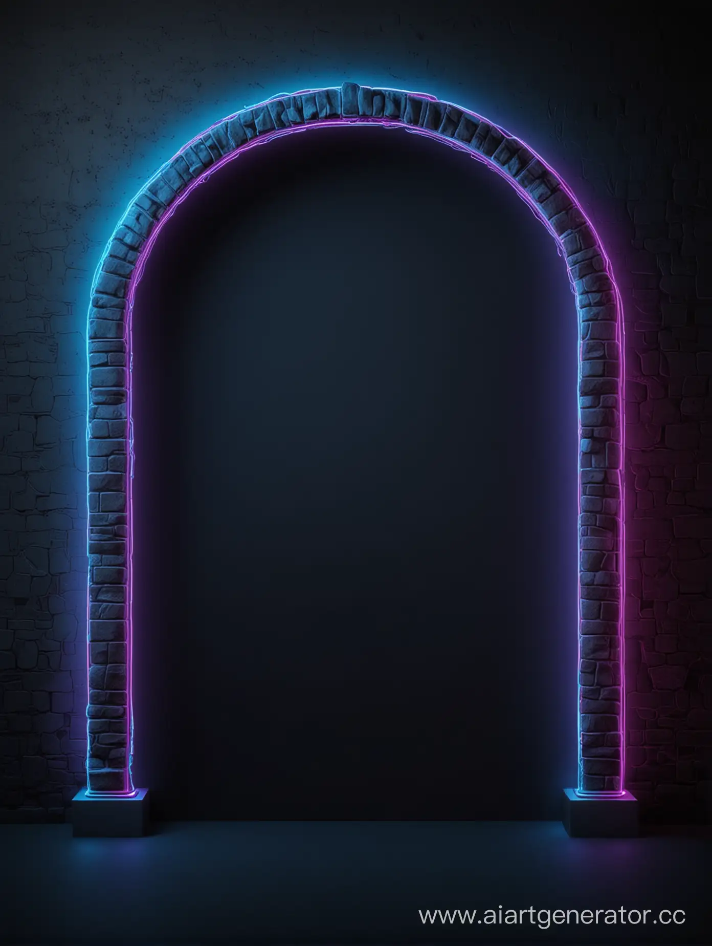 Vibrant-Neon-Blue-Arch-Against-a-Mysterious-Dark-Background