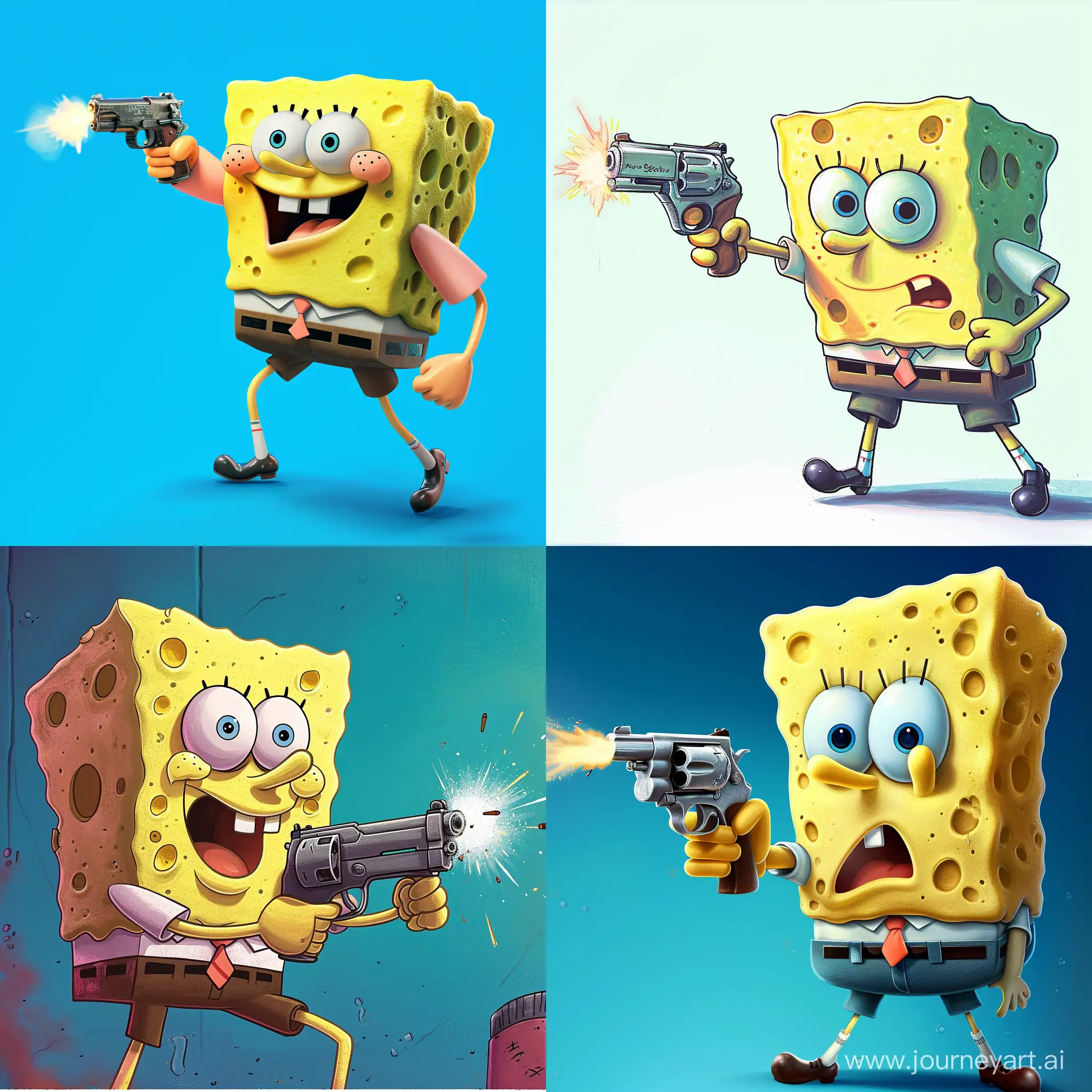 SpongeBob-and-Patrick-Showdown-with-Playful-Pistols
