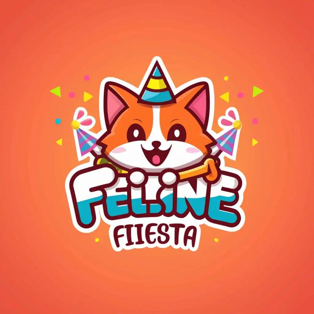a logo design,with the text "OneFelineFiesta", main symbol:cat, pet,Moderate,be used in Animals Pets industry,clear background