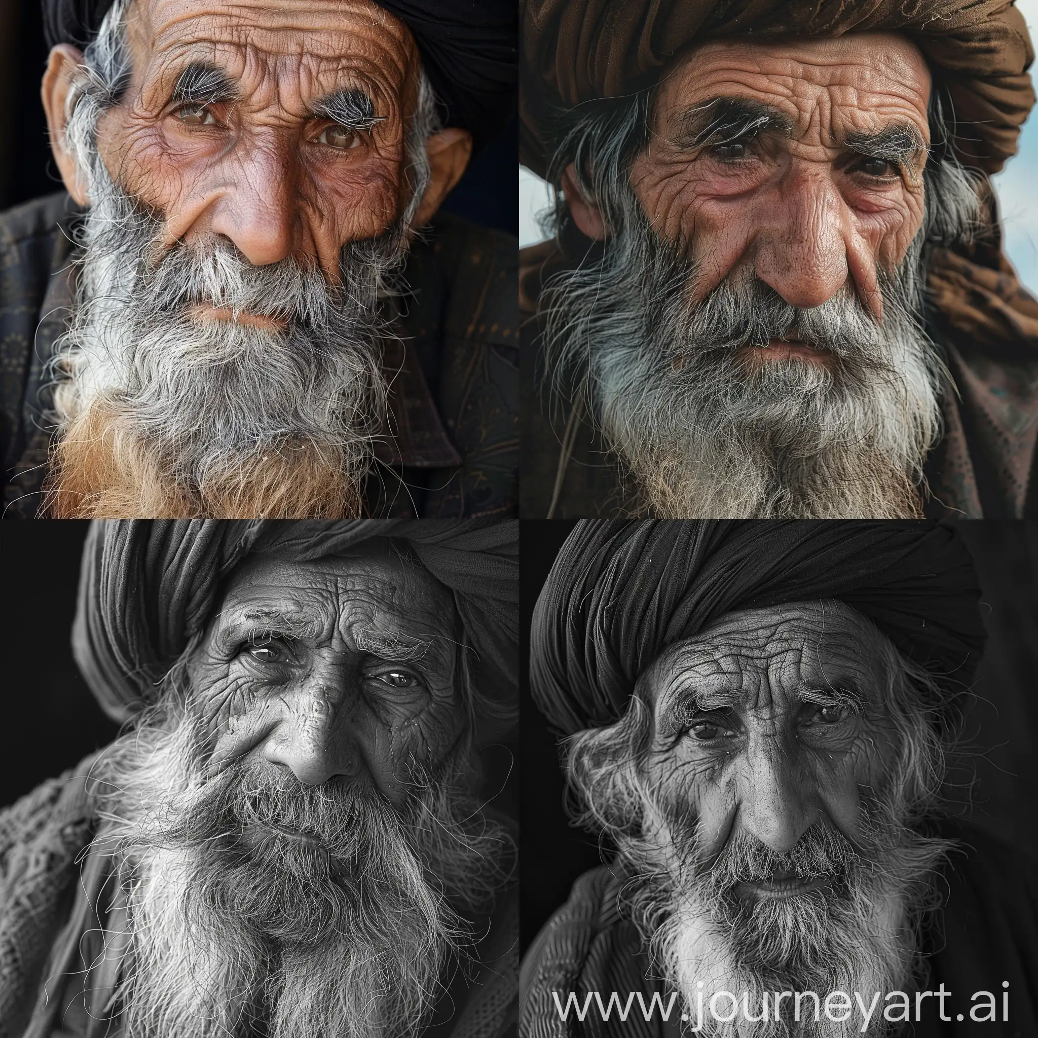 Elderly-Iranian-Man-with-Long-Beard-in-Traditional-Attire