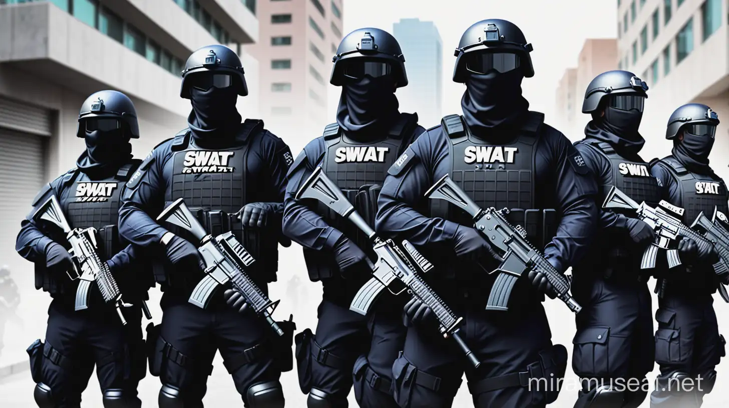 Cartoon SWAT Team in Urban Cityscape | MUSE AI