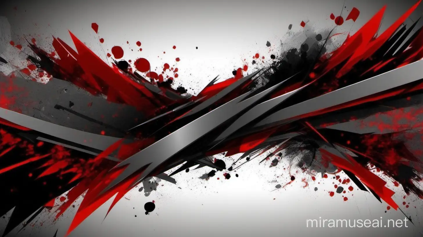 Abstract Streaming Channel Banner in Red Gray and Black