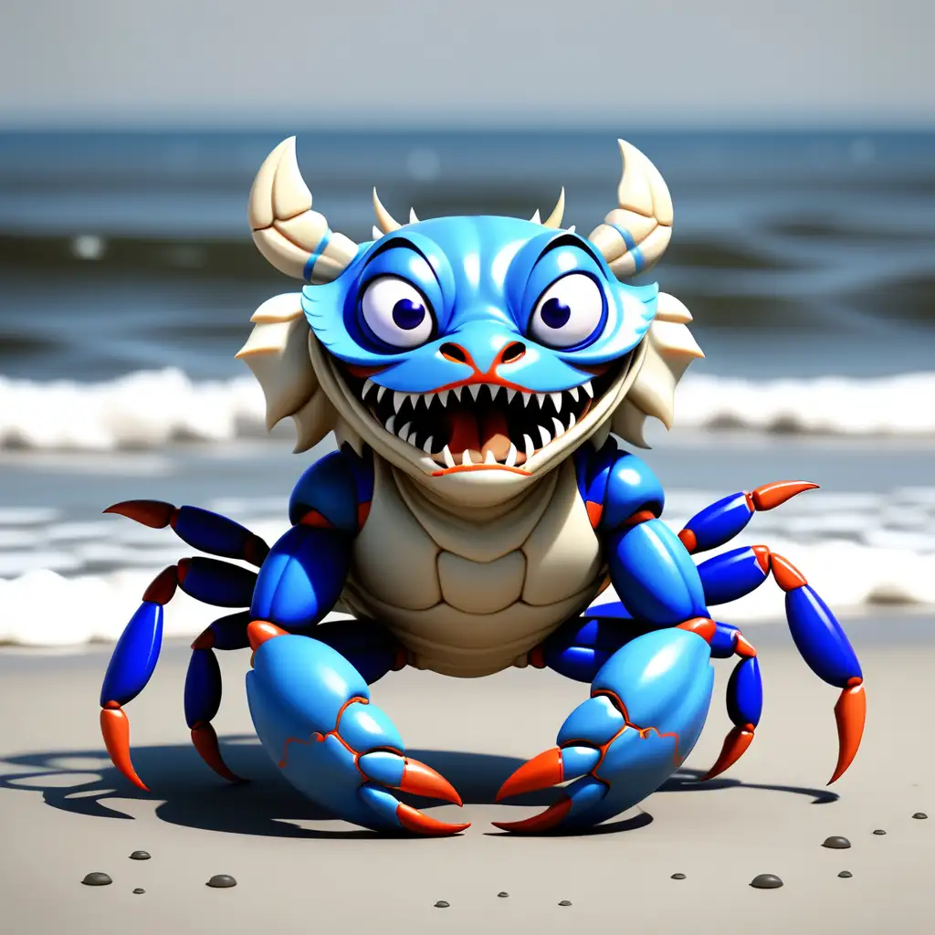 Mystical Blue Crab Fursona in Enchanting Oceanic Realm