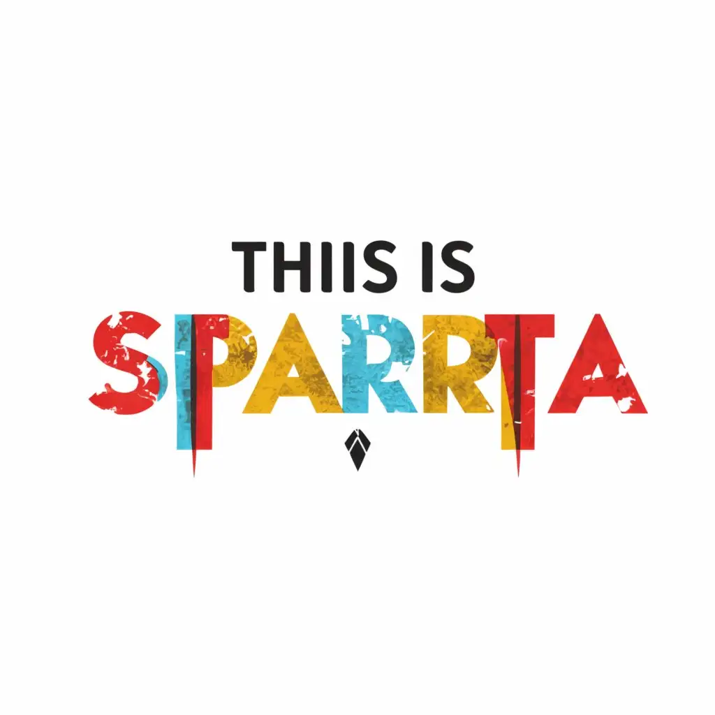 a logo design,with the text "This is sparta", main symbol:Random different colors,Moderate,be used in Nonprofit industry,clear background