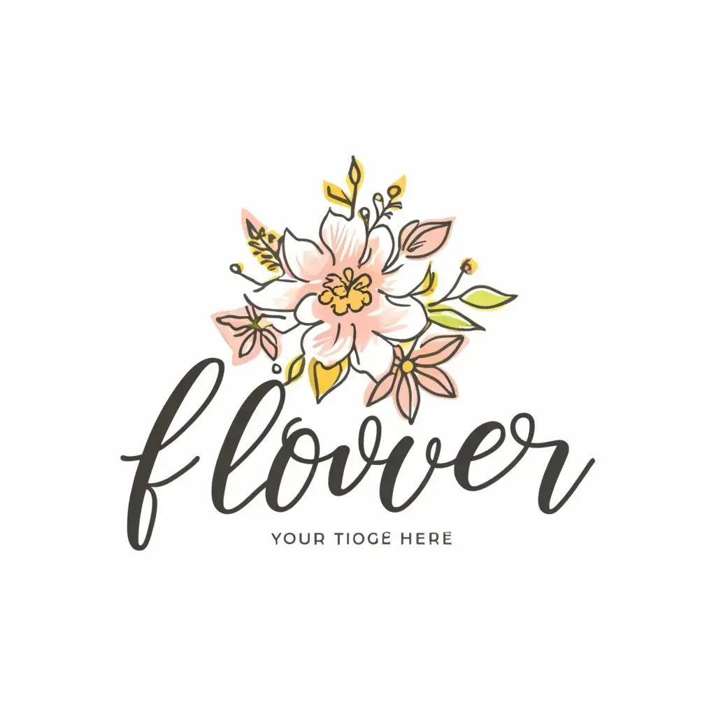 a logo design,with the text "Flower", main symbol:Flower, bouquet, thin,Moderate,clear background