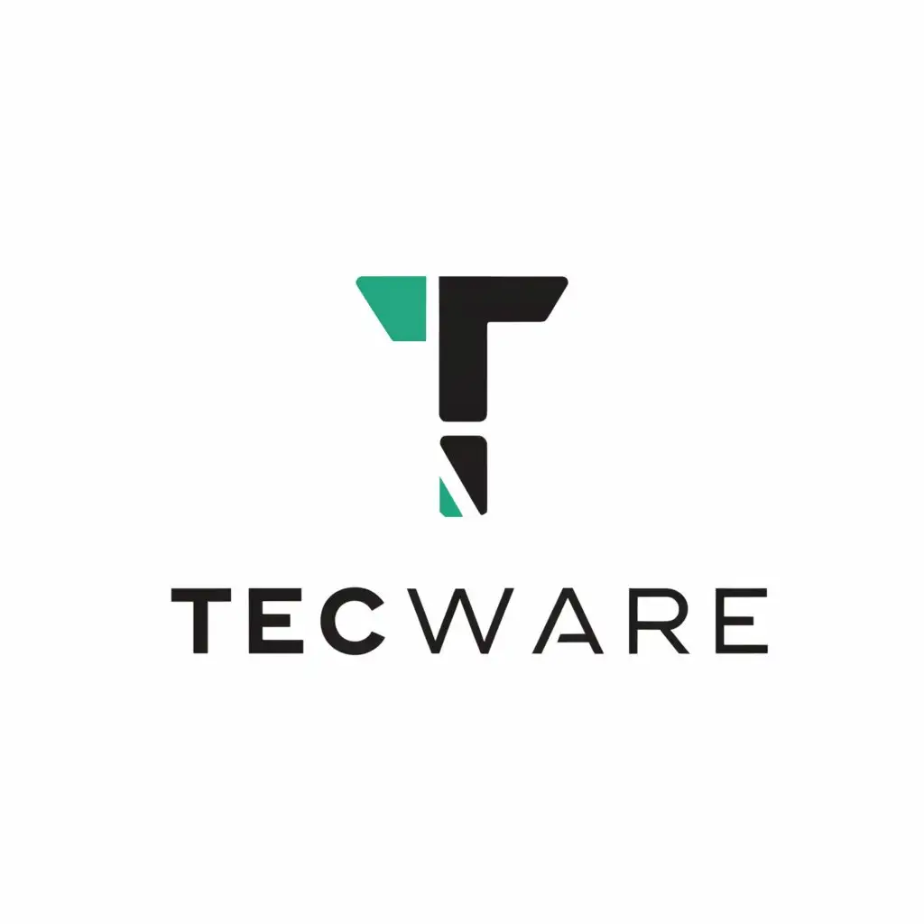 a logo design,with the text "Tecware", main symbol:a T with a W in the center,Minimalistic,be used in Technology industry,clear background