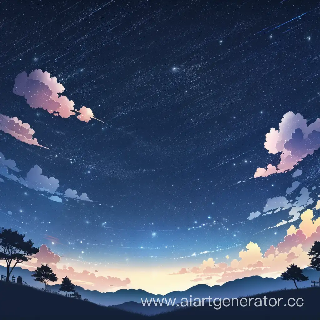 Звездное небо в стиле аниме