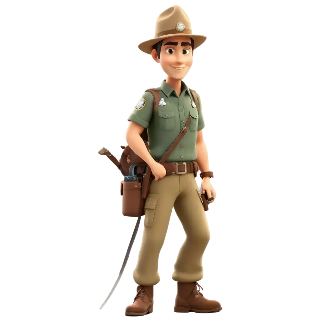 Cartoon-Park-Ranger-PNG-Image-Enhancing-Online-Presence-with-HighQuality-Visuals