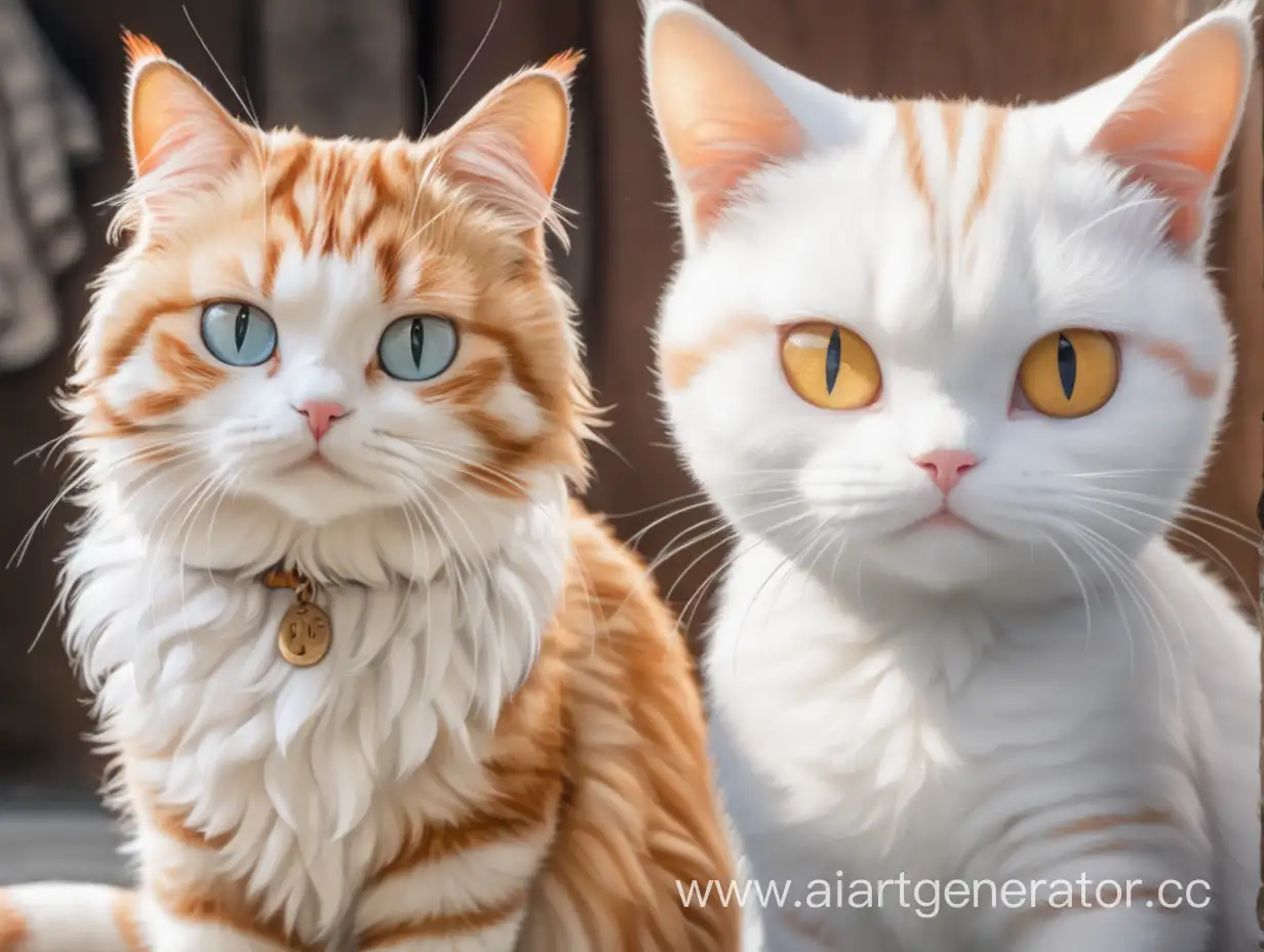 Adorable-White-and-Ginger-Striped-Cats-Making-Eye-Contact