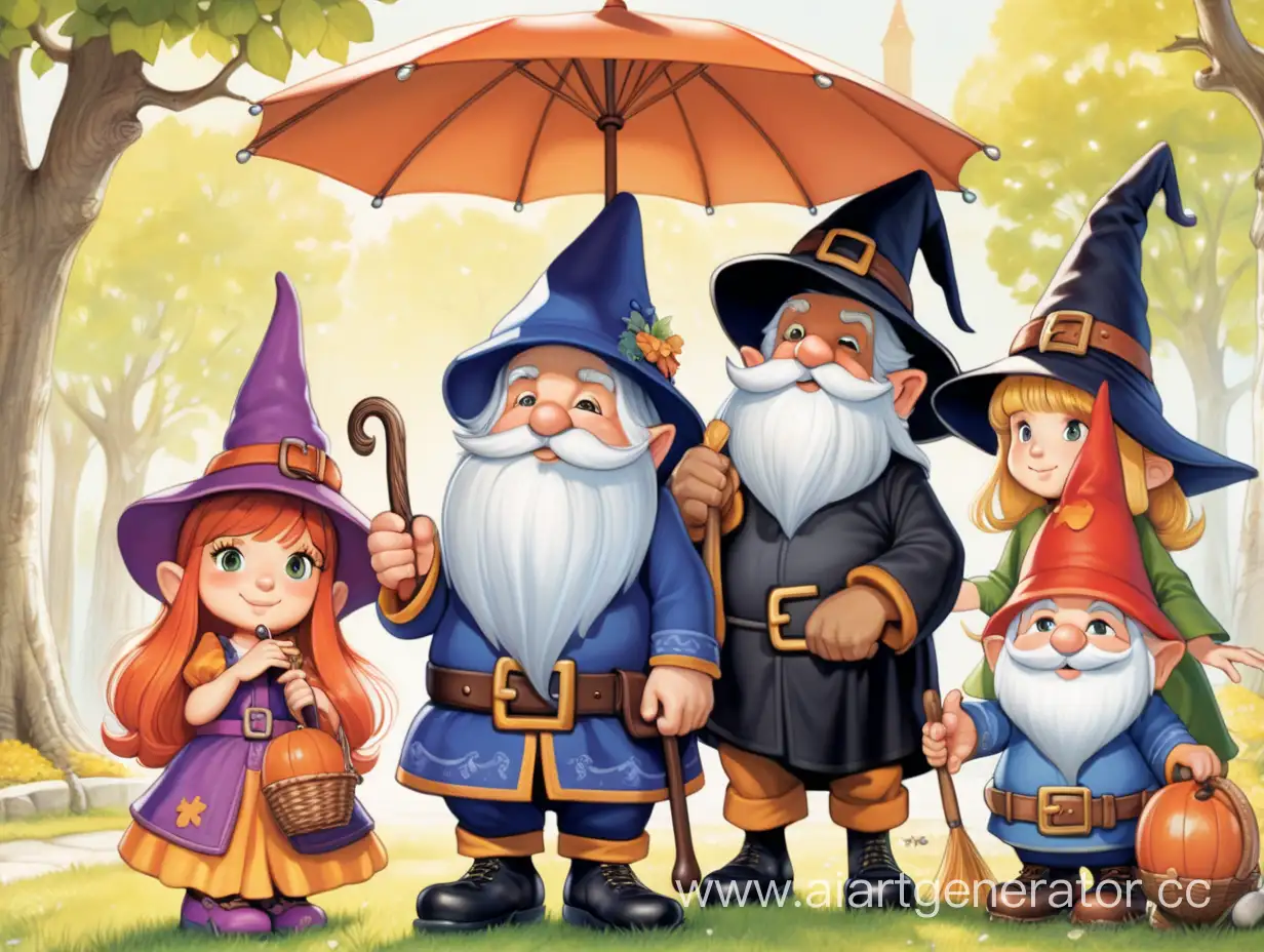 Enchanting-Wonderland-Gathering-with-Girl-Man-Wizard-Witch-Gnome-and-Woman