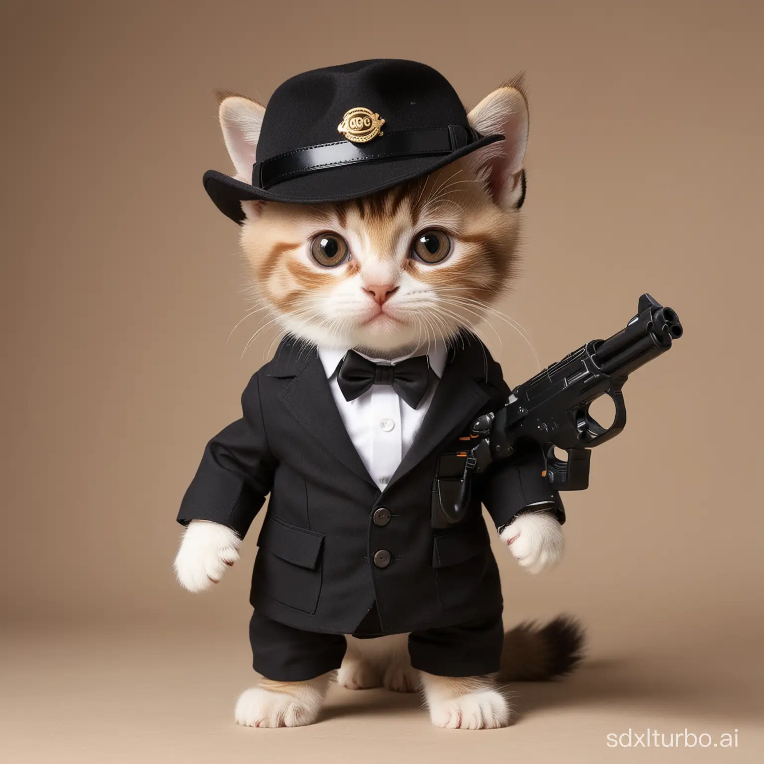 Anthropomorphic-Kitten-Cosplaying-as-Agent-007