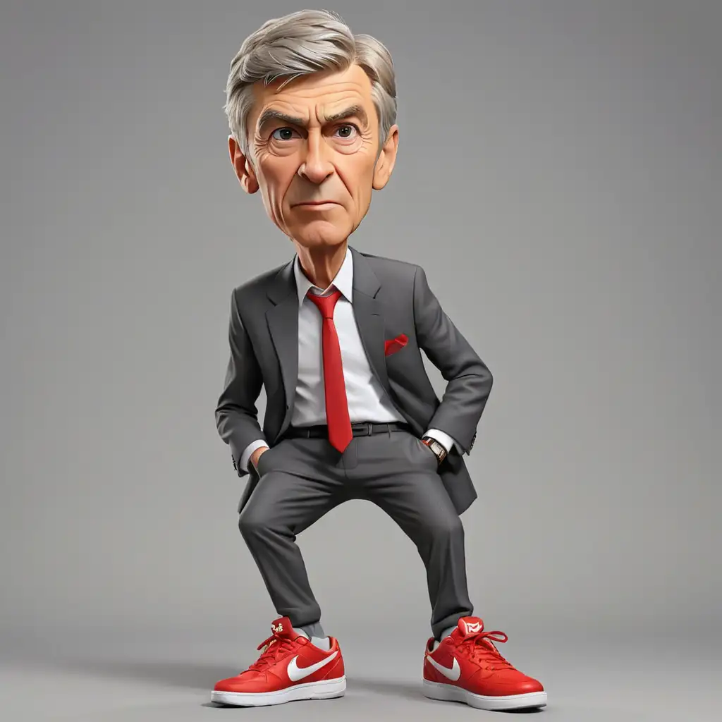 Draw the image of Arsene Wenger

, 3d cartoon,wearing shoes, 
