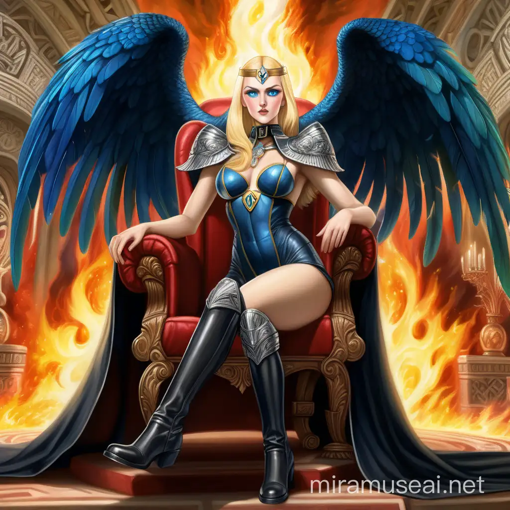 Blonde Nazi Empress Goddess with Fiery Peacock and Maitreya Message