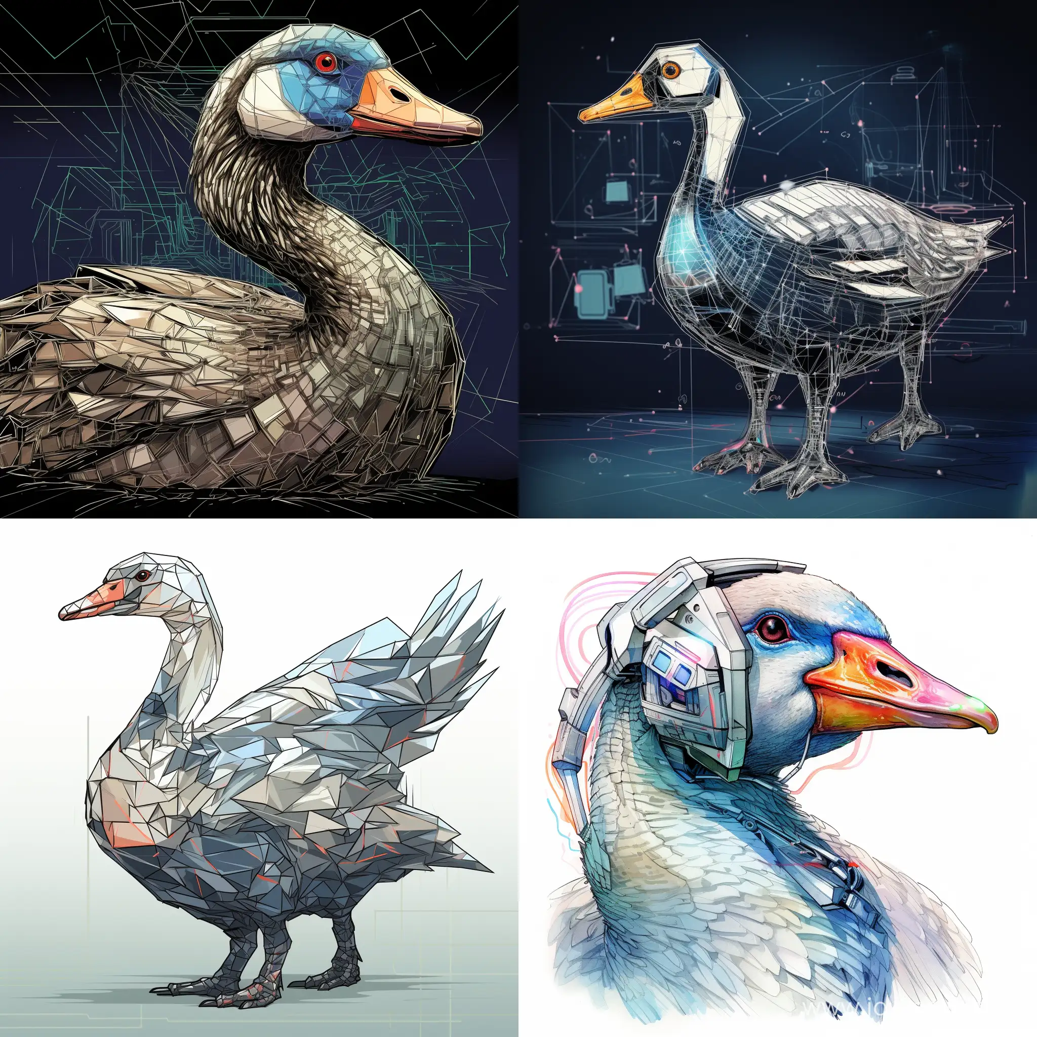 Futuristic-Cyber-Goose-Illustration