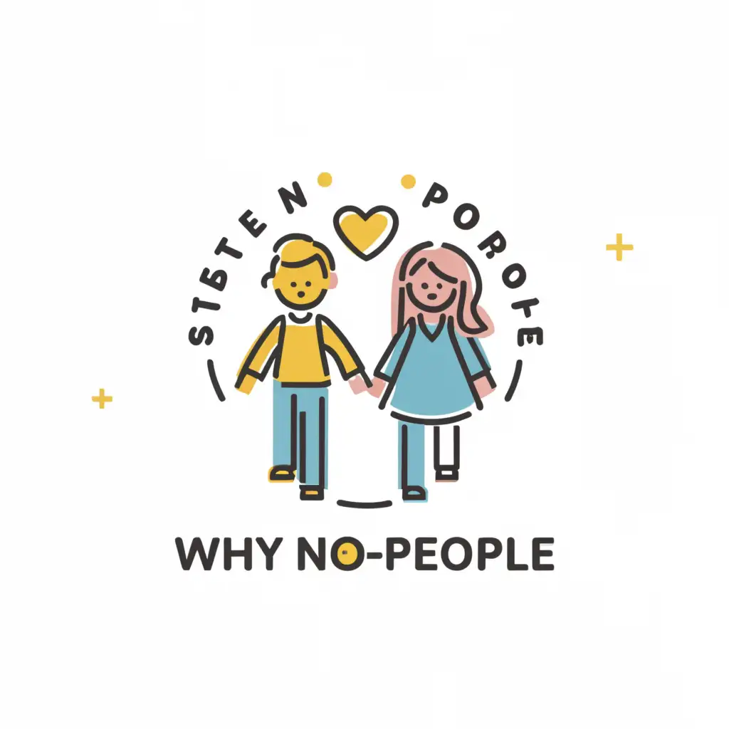 a logo design,with the text "whynopeople", main symbol:boy and girl Live video show,Moderate,clear background