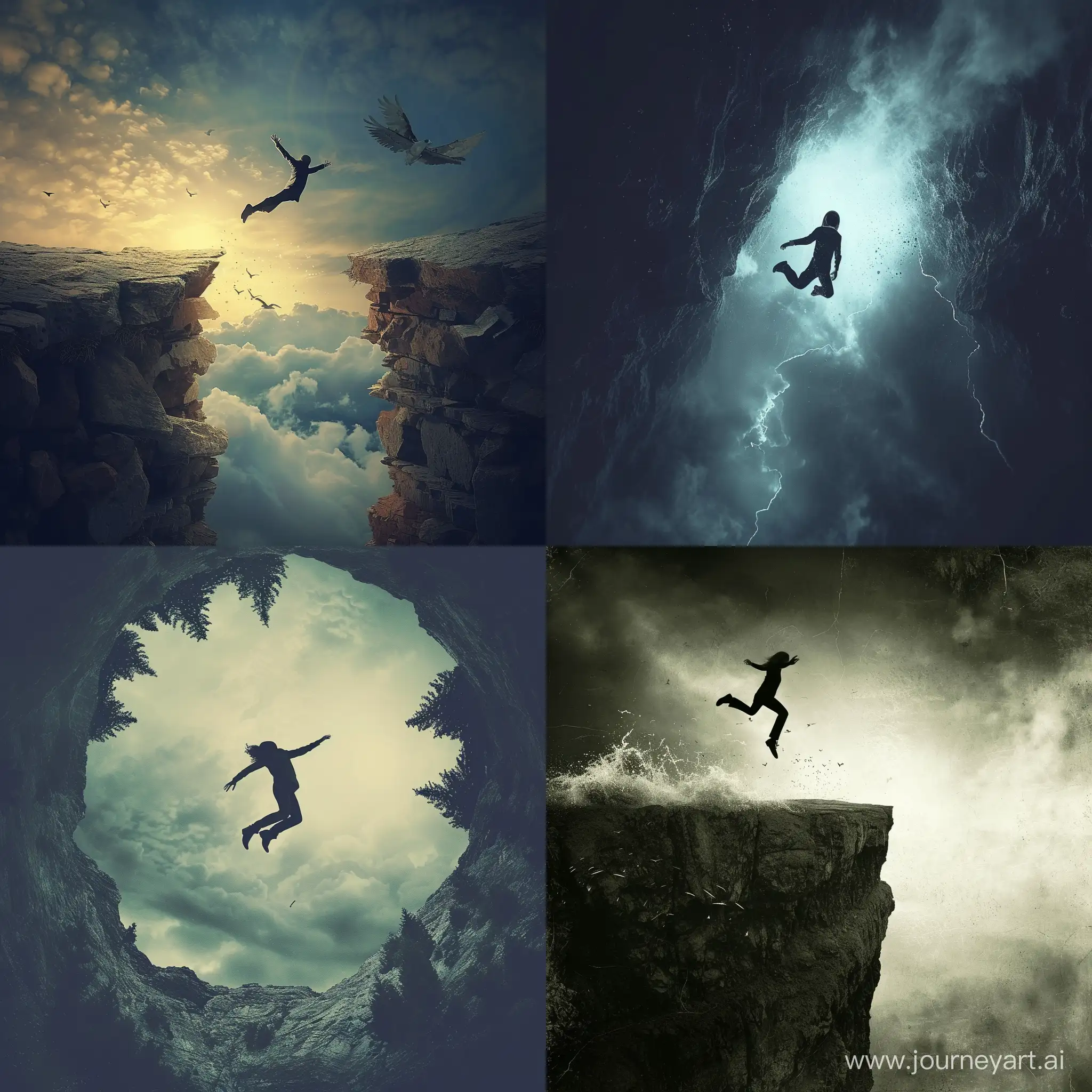 Courageous-Leap-into-Despair-Abstract-Art-with-Human-Figure