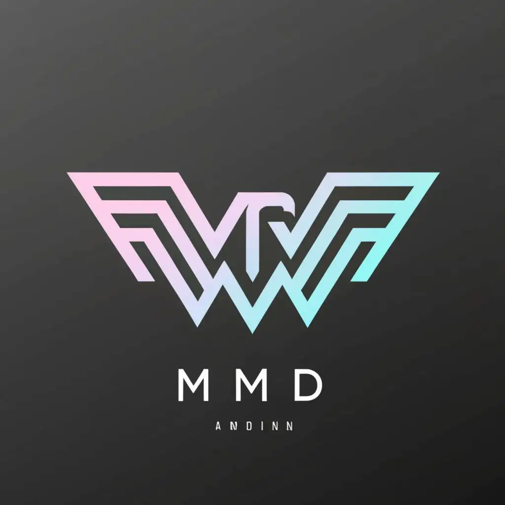 a logo design,with the text "Mmd", main symbol:logo (mohammad   programming   neon   white background   eagle),Moderate,be used in Technology industry,clear background
