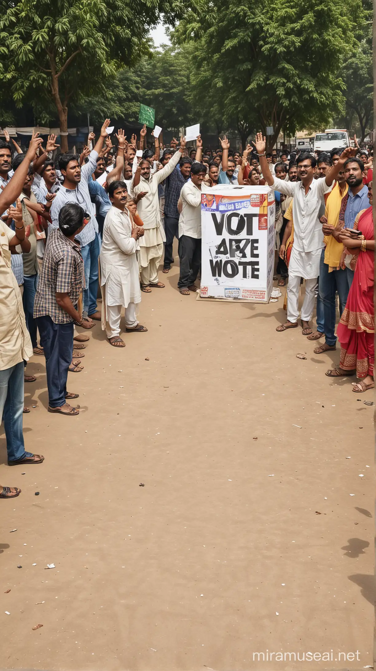 Indian Voters Participating in Elections