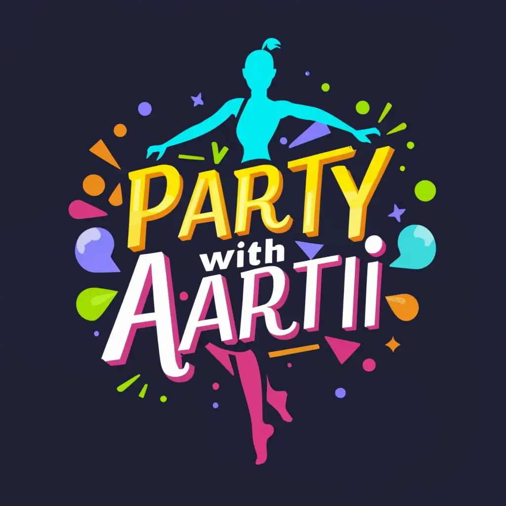 a logo design,with the text "party with aarti", main symbol:zumba,Moderate,be used in Sports Fitness industry,clear background