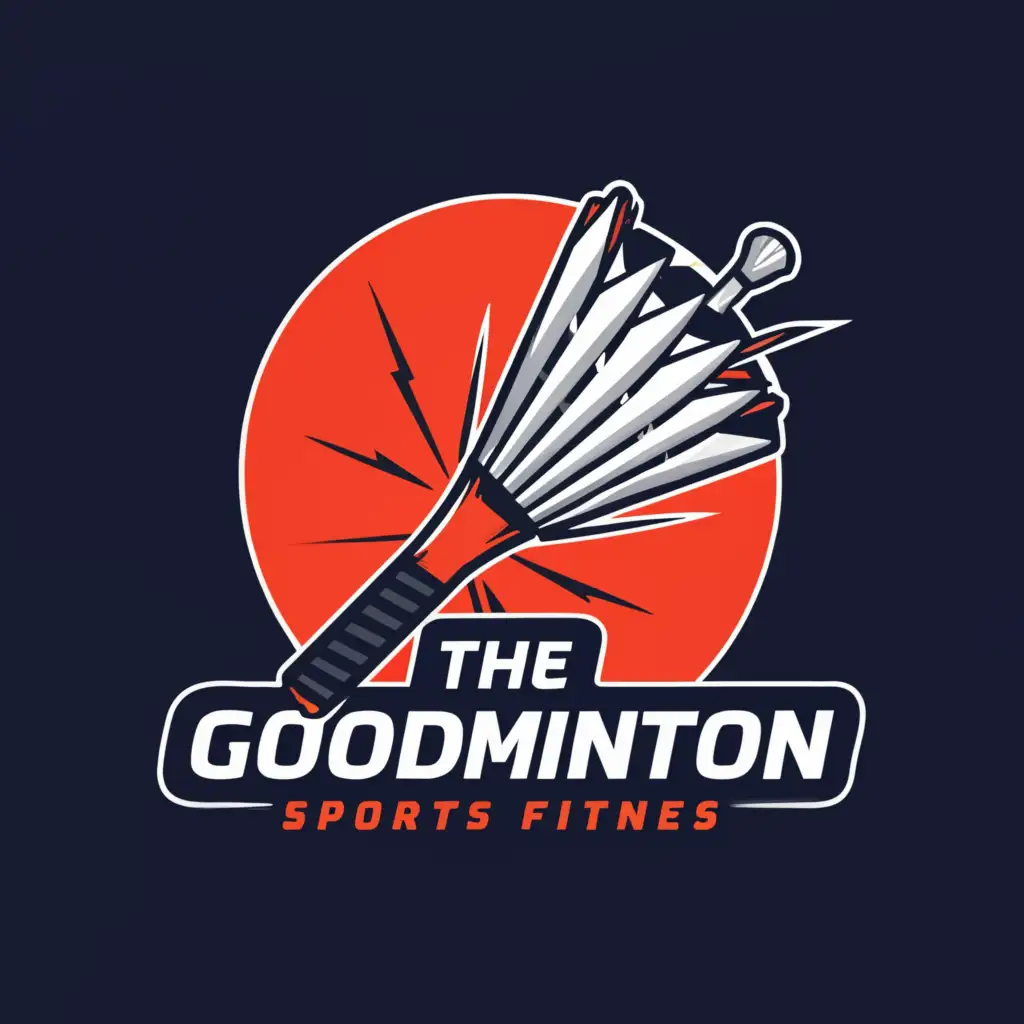 a logo design,with the text "The Goodminton", main symbol:Smashing a shuttlecock,Moderate,be used in Sports Fitness industry,clear background