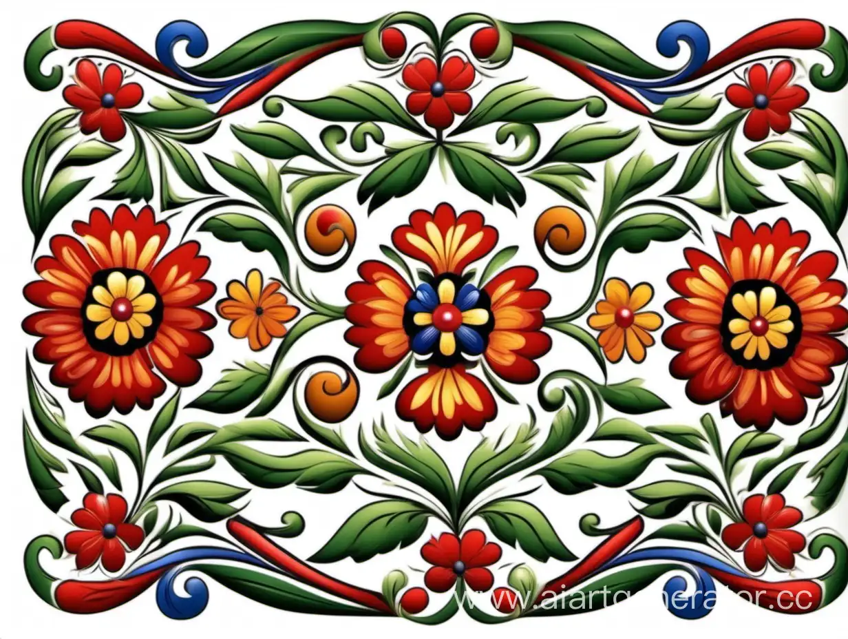 Folk-Art-Decorative-Element-on-White-Background