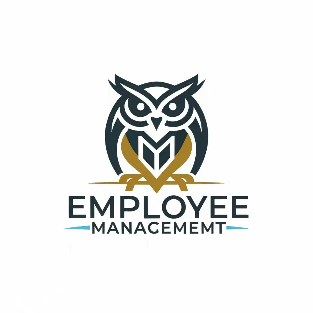 logo, a owl, with the text "Employee Management System", typography, be used in Technology industry