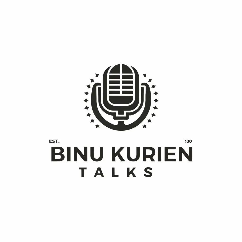 a logo design,with the text "Binu Kurien Talks", main symbol:Talk show,Moderate,be used in Entertainment industry,clear background