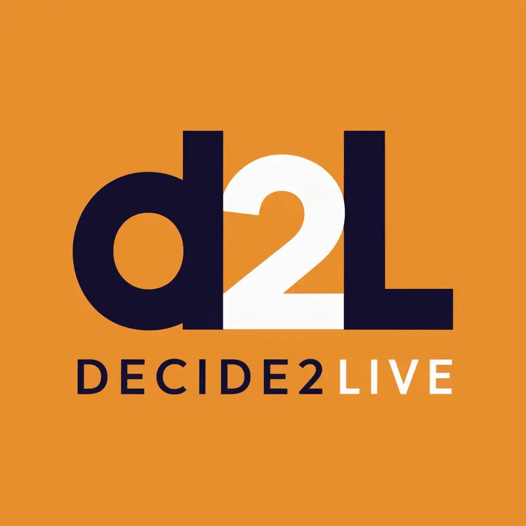logo, Decide2Live, with the text "D2L", typography