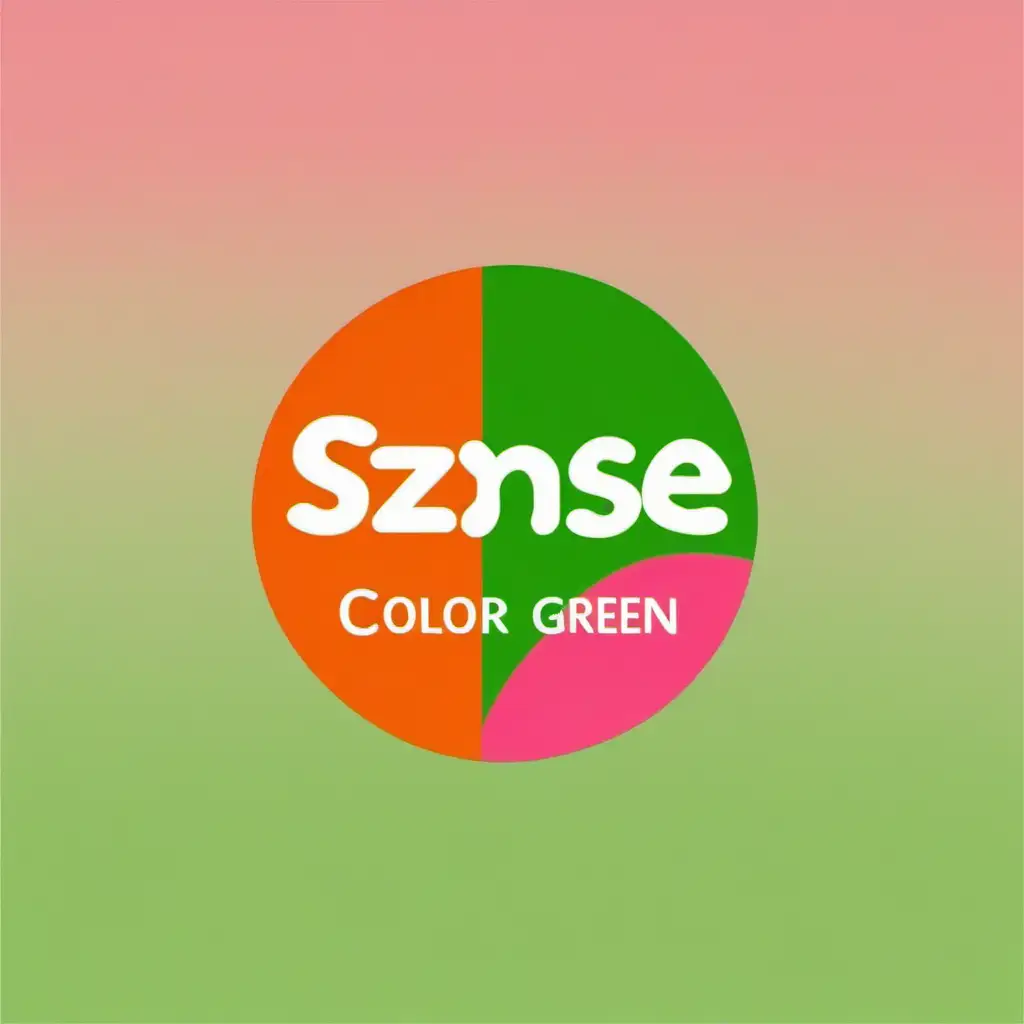 logo with the word : Szense 
color green pink orange
with lightgreen background 
cirkel




