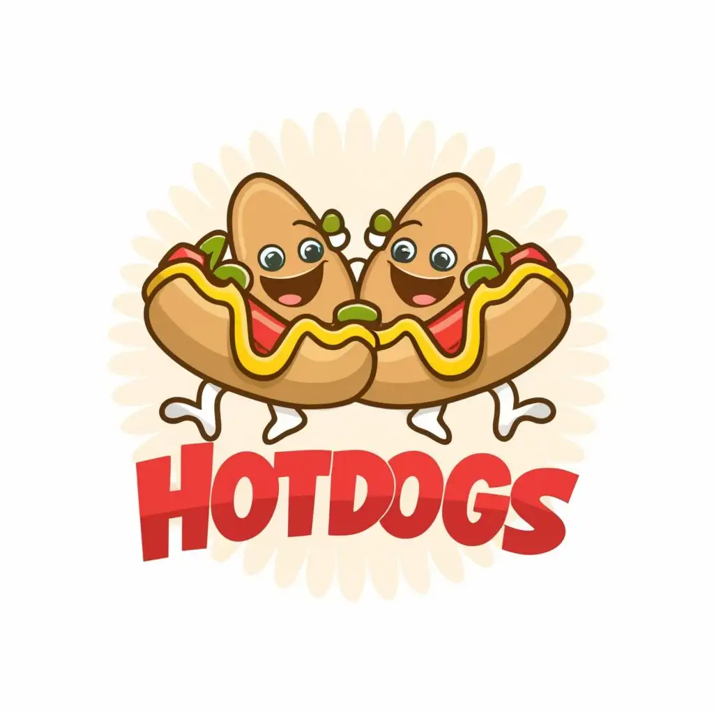 logo, hotdogs with a smile face, with the text "Hotdogs", typography, be used in Restaurant industry