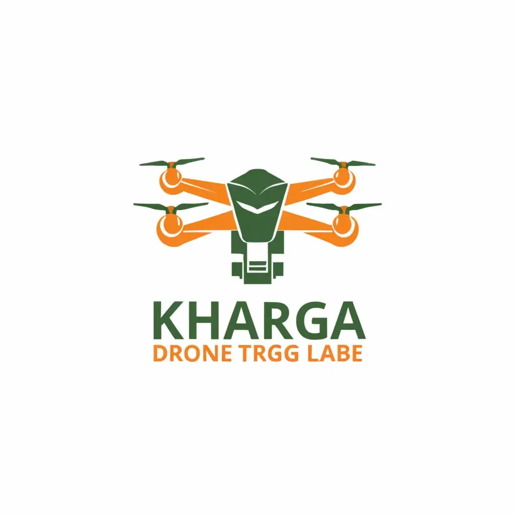 a logo design,with the text "Kharga drone trg lab

And
Research center", main symbol:Drone in Indian army color code,Moderate,clear background