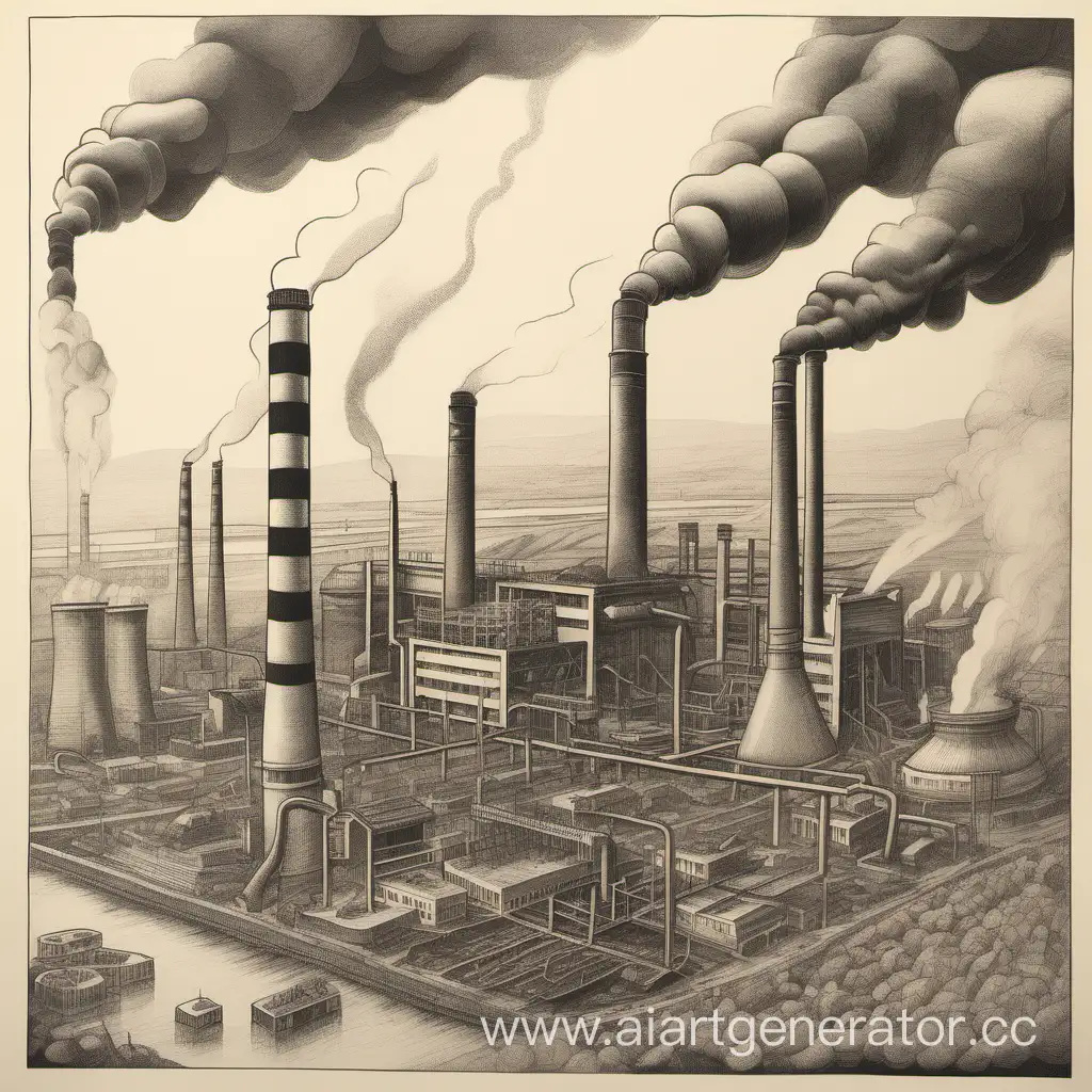 Экологические аспекты горения, нарисуй заводы ТЭЦ загрязнения