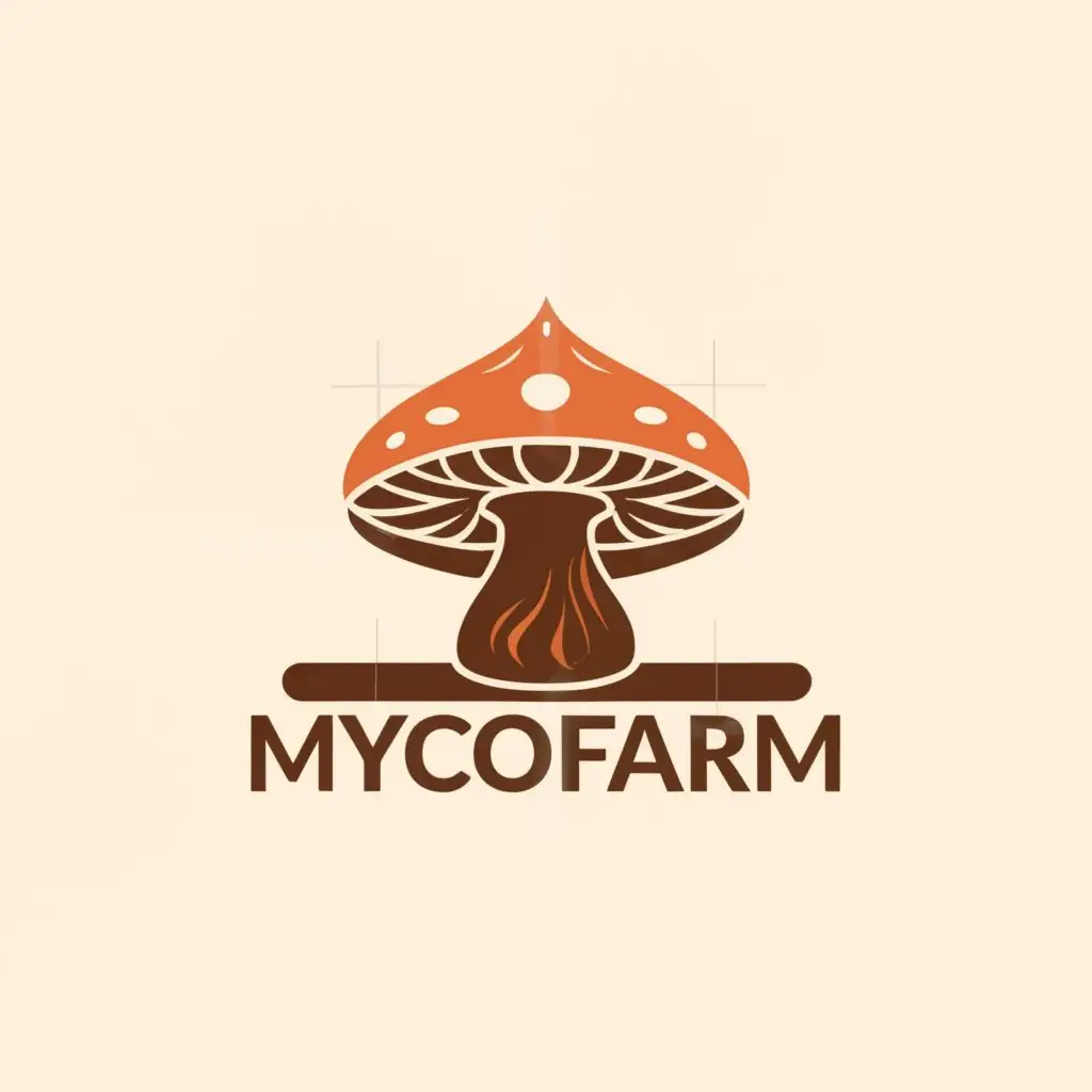 a logo design,with the text "mycofarm", main symbol:mashroom,Moderate,clear background