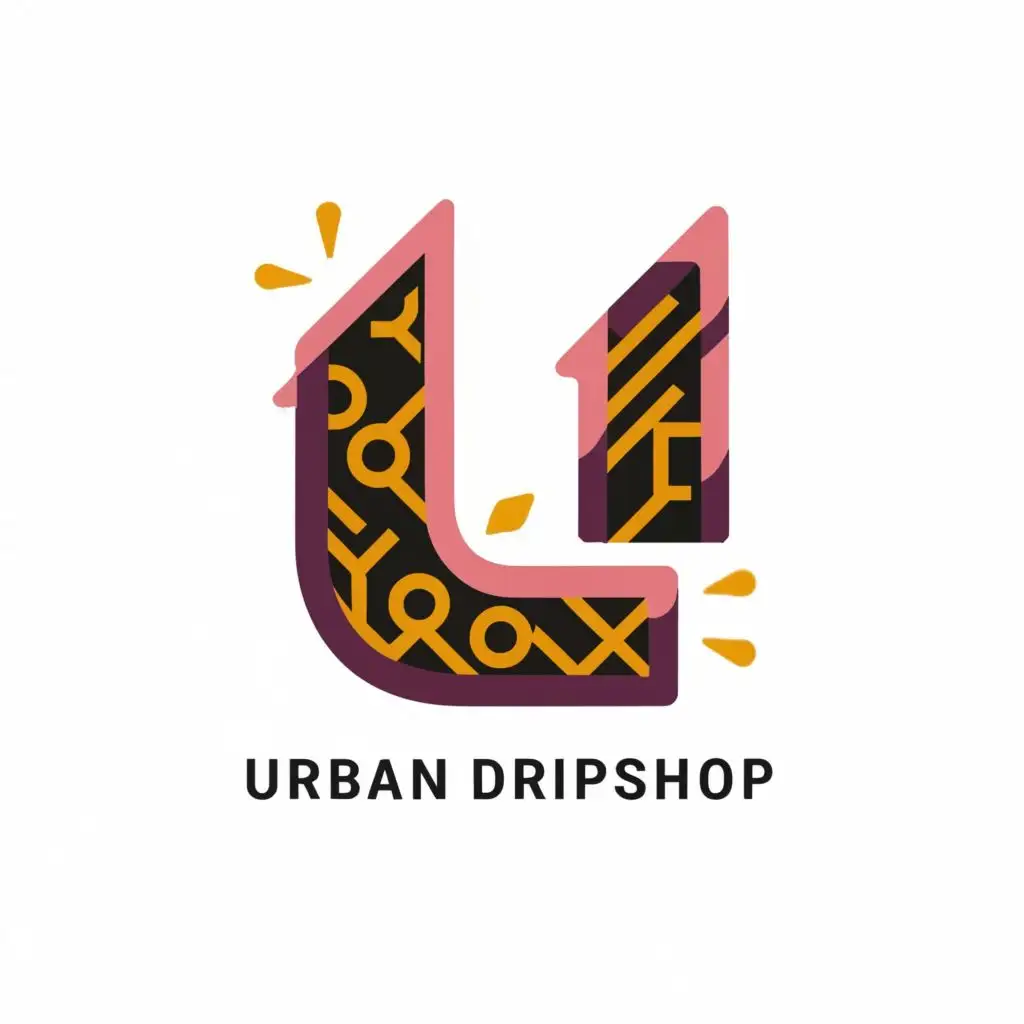 logo, U, with the text "URBAN DRIPSHOP", typography, be used in Retail industry