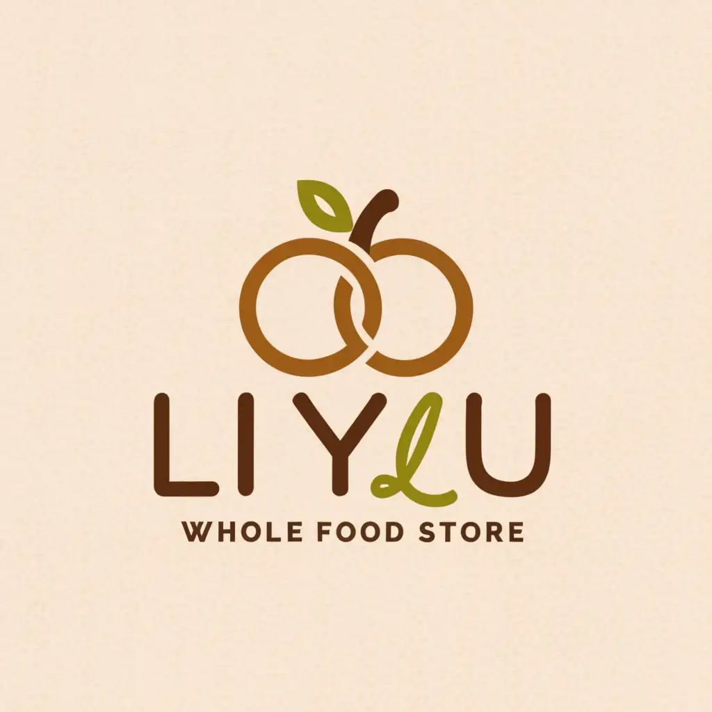 a logo design,with the text "Liyu Whole Food Store", main symbol:apple,Moderate,be used in Retail industry,clear background