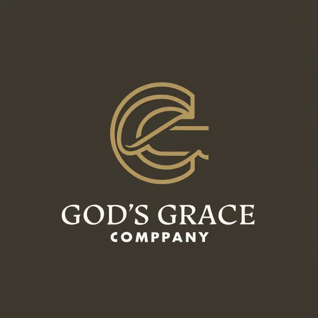 LOGO-Design-For-Gods-Grace-Company-Minimalistic-Text-with-Symbol-of-Strength